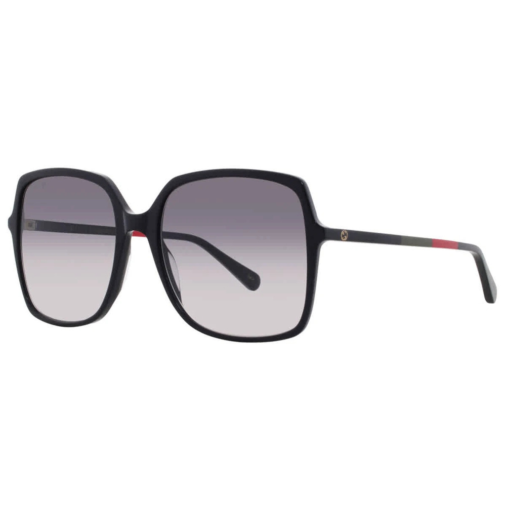 NWT Gucci GG0544S-007 Black Rectangle 57mm Sunglasses